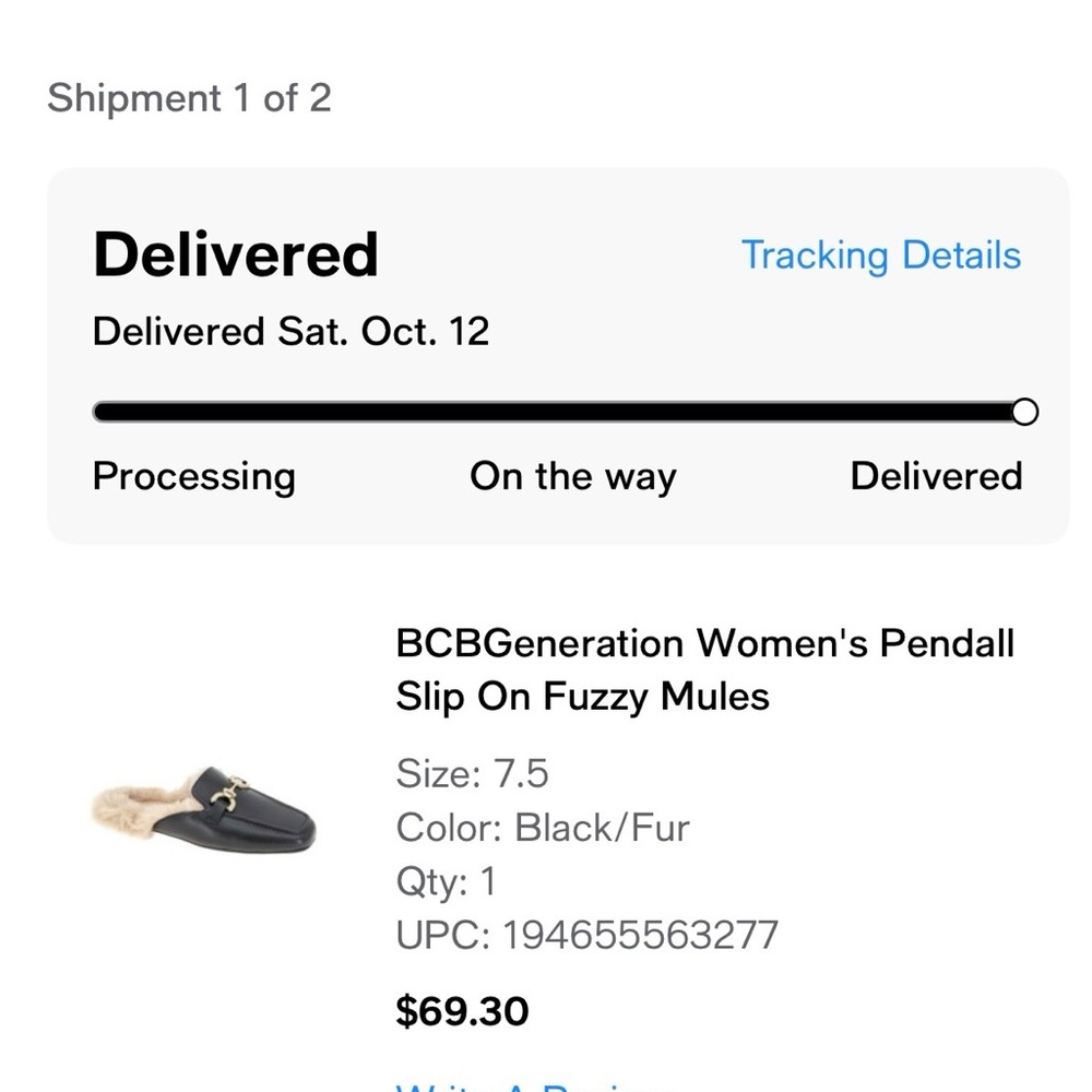 BCBGeneration Black Furry Slip-On Mules